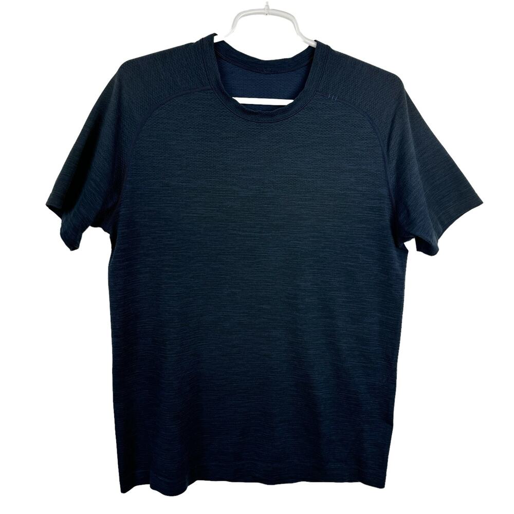 Men's Lululemon Navy Crewneck‎ Short Sleeve Workout Training T-Shirt Top Medium